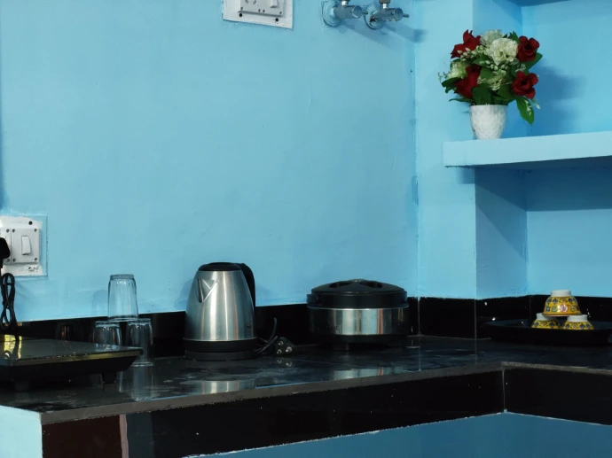 Guest room with kitchen facilities at The Homgarang Abode, Kinnaur