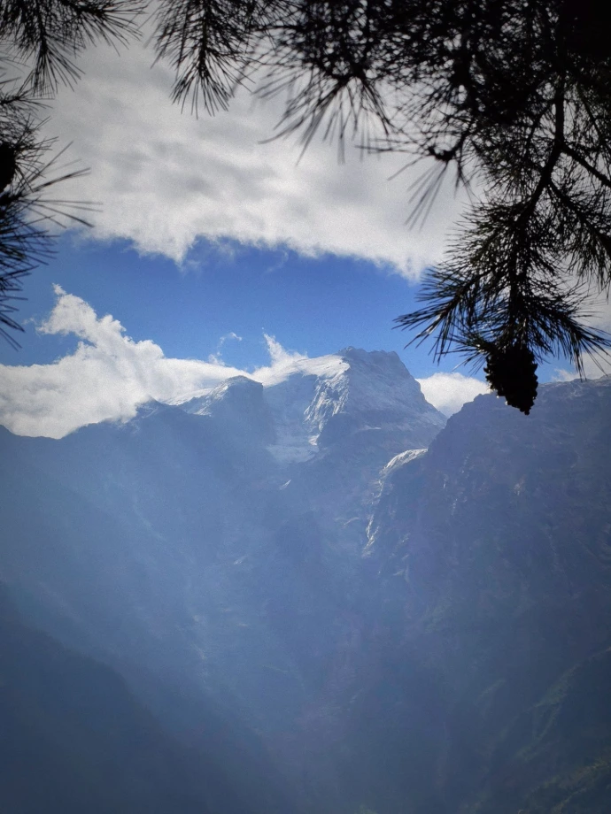 Himalayan mountain view from The Homgarang Abode in Shudarang